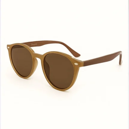 Classic Amber Round Sunglasses – Vintage Brown Lens Edition