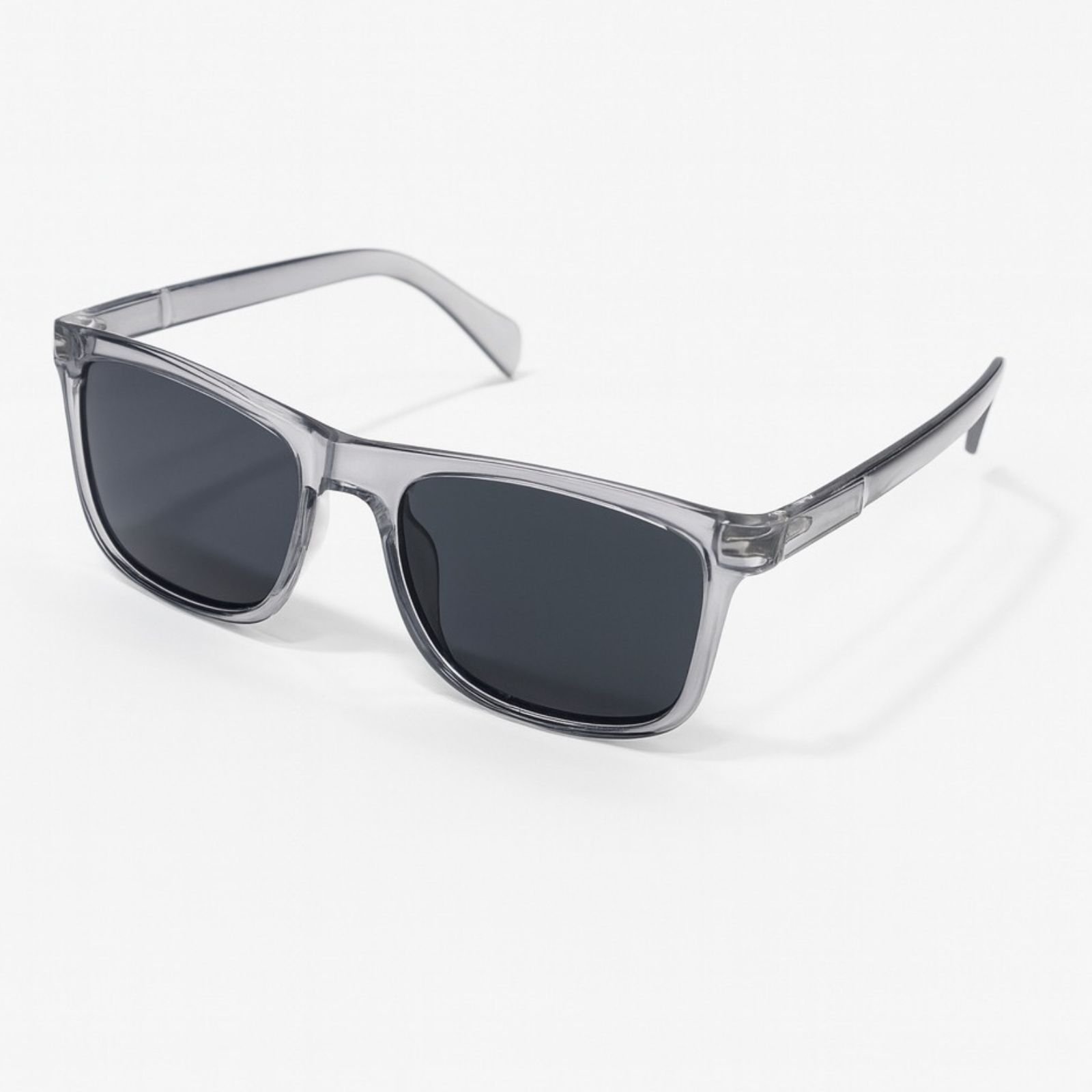 Grey Transparent Frame with Dark Lenses – Unisex Sunglasses (2) Grey Transparent Frame with Dark Lenses – Unisex Sunglasses - Image 1
