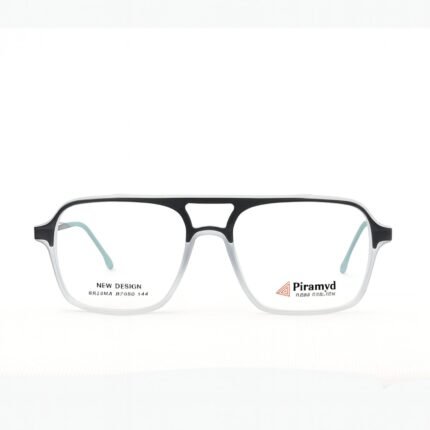 Piramyd New Design Dual-Tone Rectangle Eyeglass Frame – Black & Crystal - Image 2