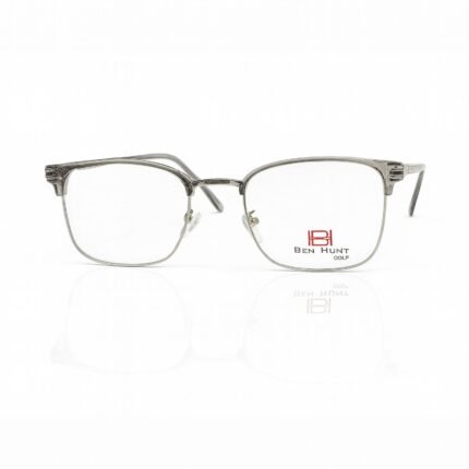 Ben Hunt Clubmaster Semi-Rim Eyeglasses – Lightweight Metal Frame - Image 2
