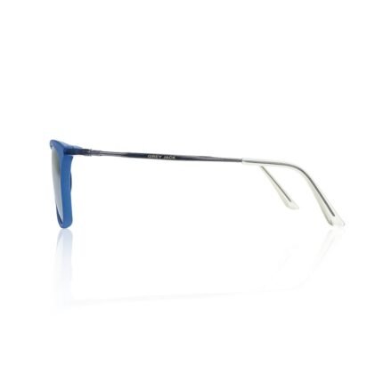 Blue Matte Square Sunglasses with Gradient Green Lenses - Image 3