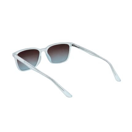 Clear Frame Square Sunglasses – Blue-Brown Gradient - Image 3