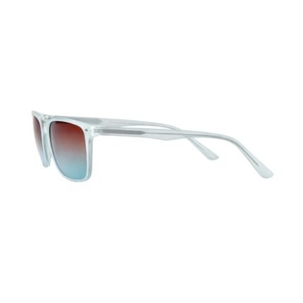 Clear Frame Square Sunglasses – Blue-Brown Gradient - Image 4