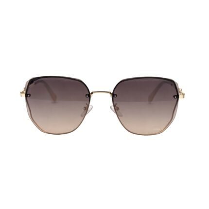 Elegant Square Rimless Sunglasses with Gold Metal Frame - Image 2