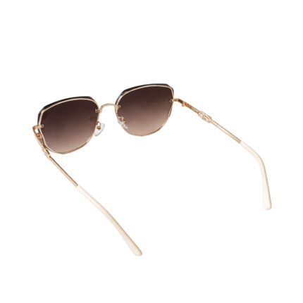 Elegant Square Rimless Sunglasses with Gold Metal Frame - Image 3