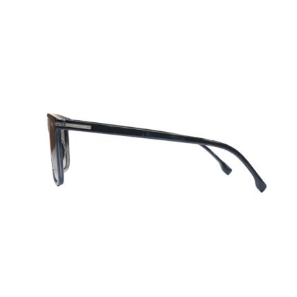 Men’s Black Square Sunglasses with Brown Gradient UV Lenses - Image 2