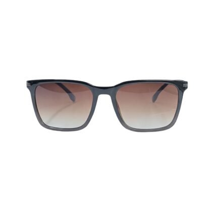 Men’s Black Square Sunglasses with Brown Gradient UV Lenses - Image 3