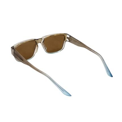 Modern Square Sunglasses with Clear Brown Frame - Image 3