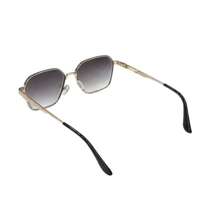 Octagonal Gold-Tone Sunglasses with Gradient Grey Lenses - Image 3