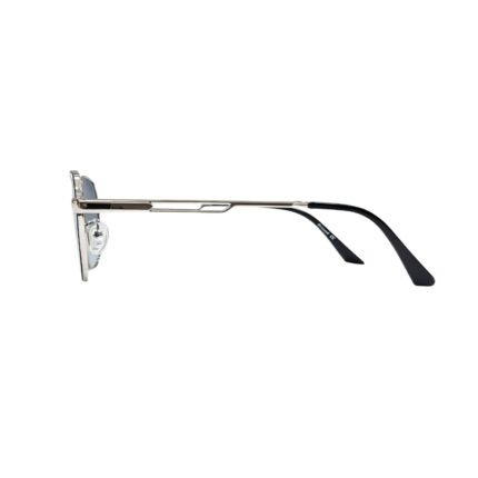 Square Metal Sunglasses with Blue Gradient Lenses - Image 3
