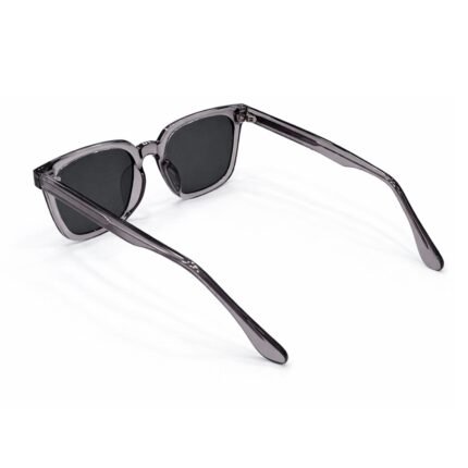 Transparent Grey Square Sunglasses with Dark Lenses - Image 3